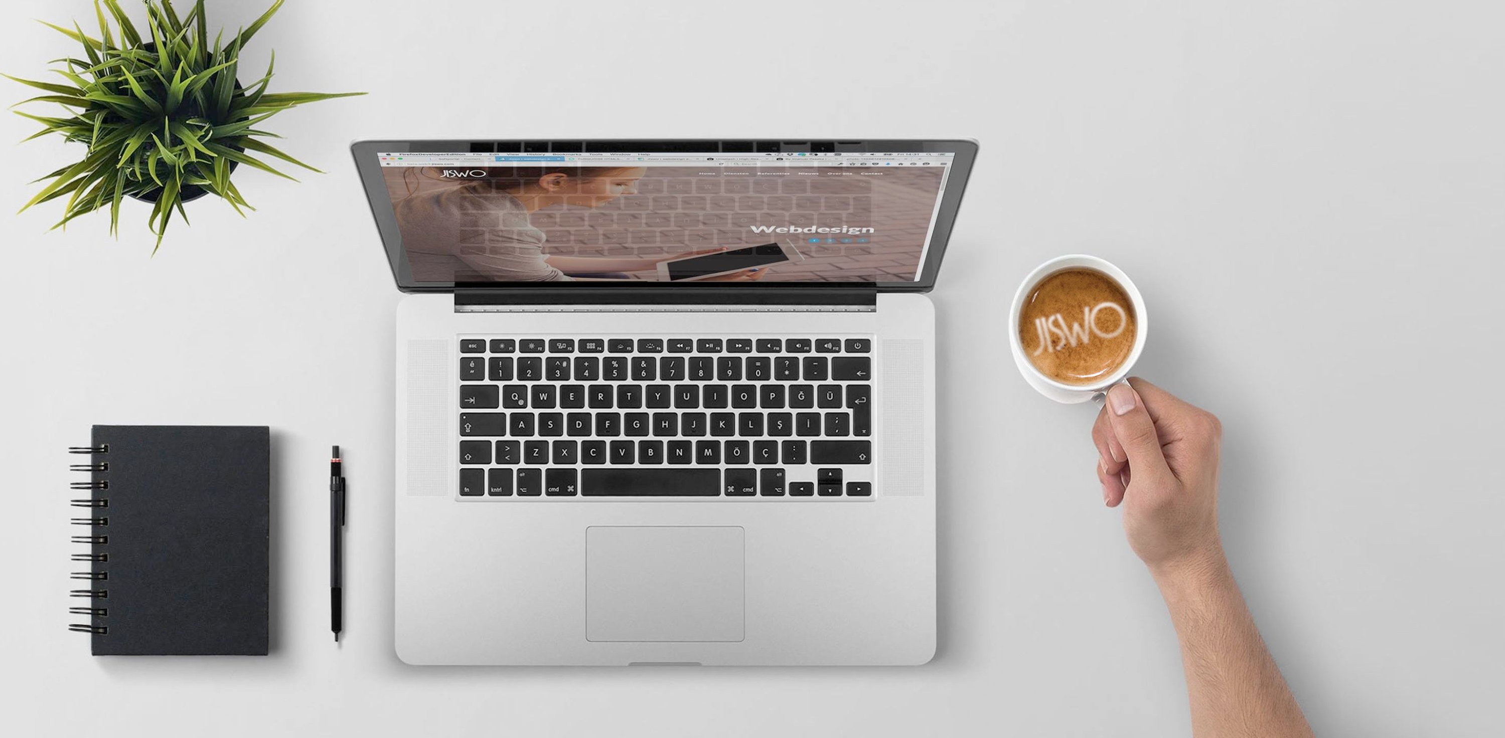 Jiswo-webdesign op een laptop
